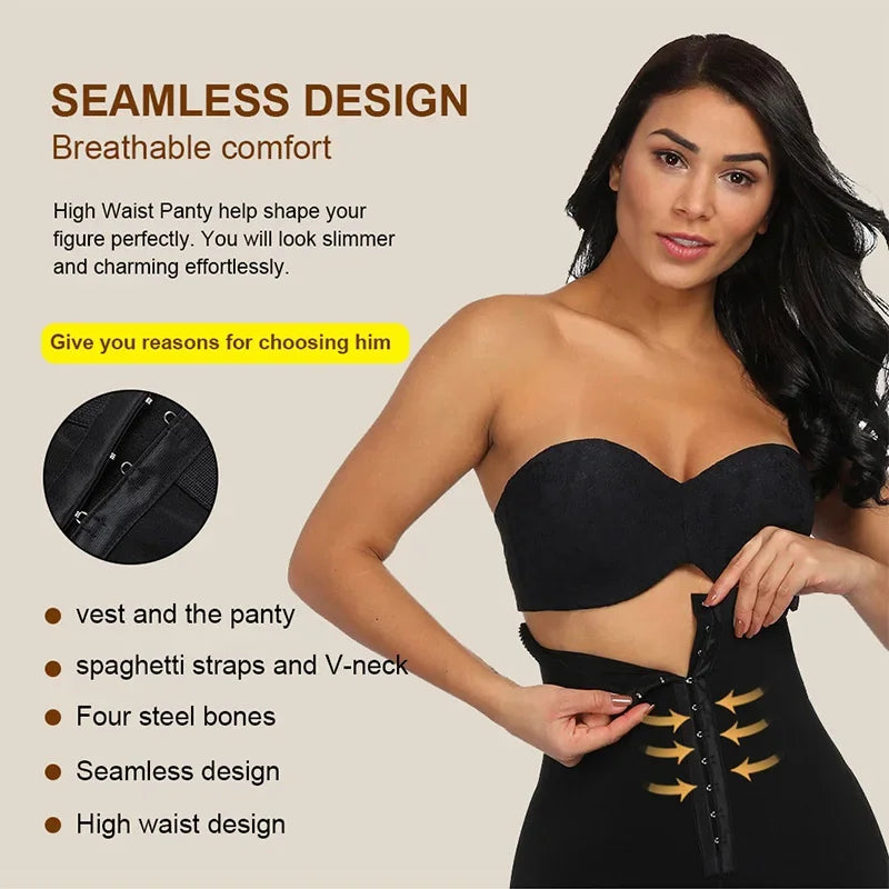 Fajas Colombianas Butt Lifter Shapewear High Waist Tummy Control Panties Waist Trainer Body Shaper Slimming Sheath Flat Belly