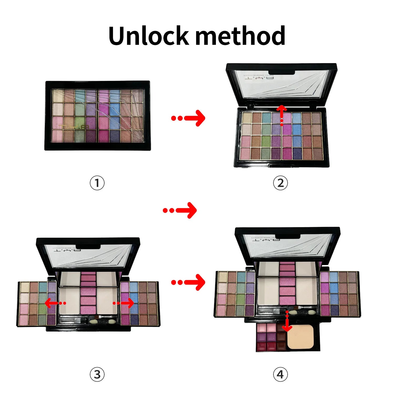 Marie Kit de Maquillaje Completo Multifuncional para Mujer — Caja Todo en Uno con 46 Colores, Labiales, Sombras, Cejas, Brochas y Paleta de Maquillaje