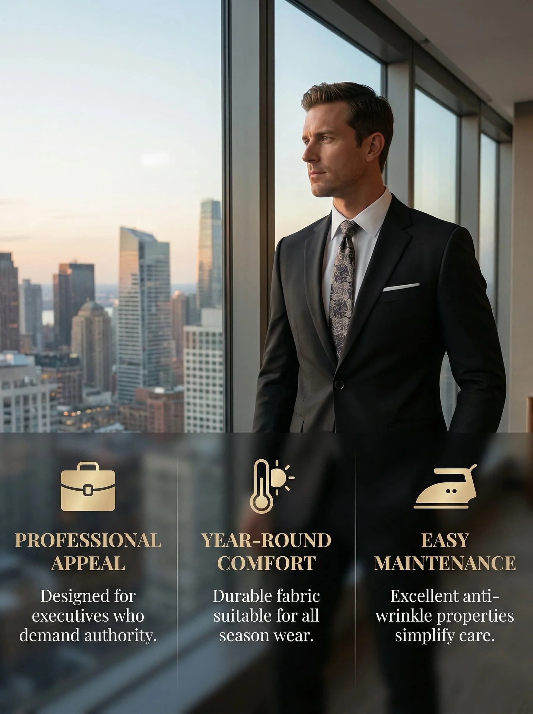 Men's Suit 2pcs Set, Elegant Formal Jacket And Pants, Great Wear for Wedding, Party And Formal Dinner
