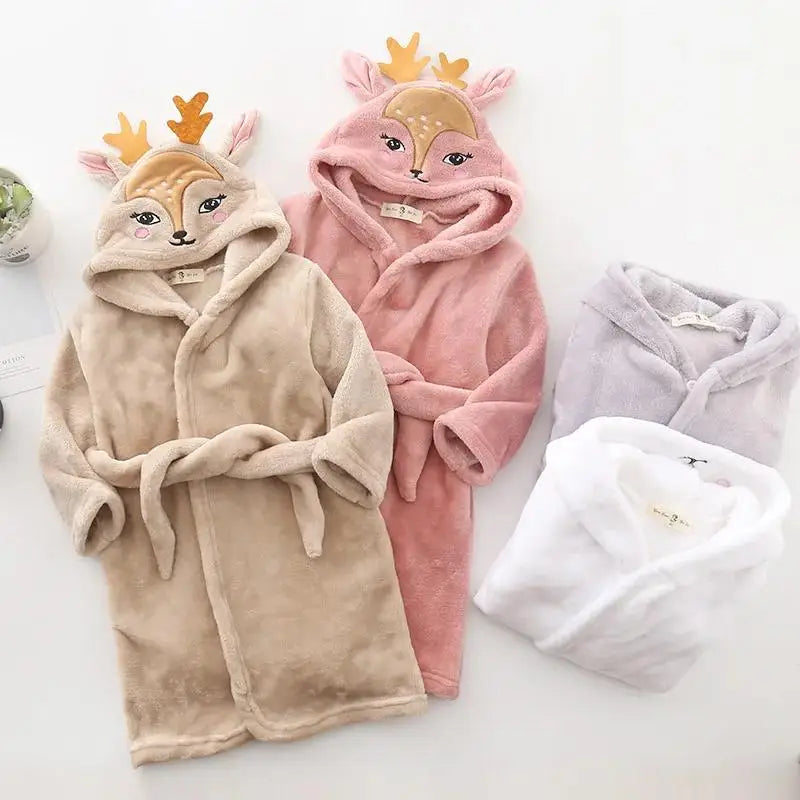 Autumn Baby Boys Pajamas Children Clothes Girls Boys Robes Winter Sleepwear Bathrobe Spring Kids Hooded Bathrobe Girls Clothing