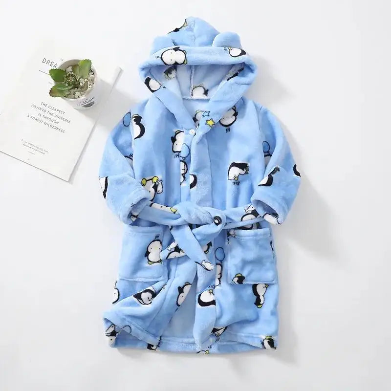 Autumn Baby Boys Pajamas Children Clothes Girls Boys Robes Winter Sleepwear Bathrobe Spring Kids Hooded Bathrobe Girls Clothing