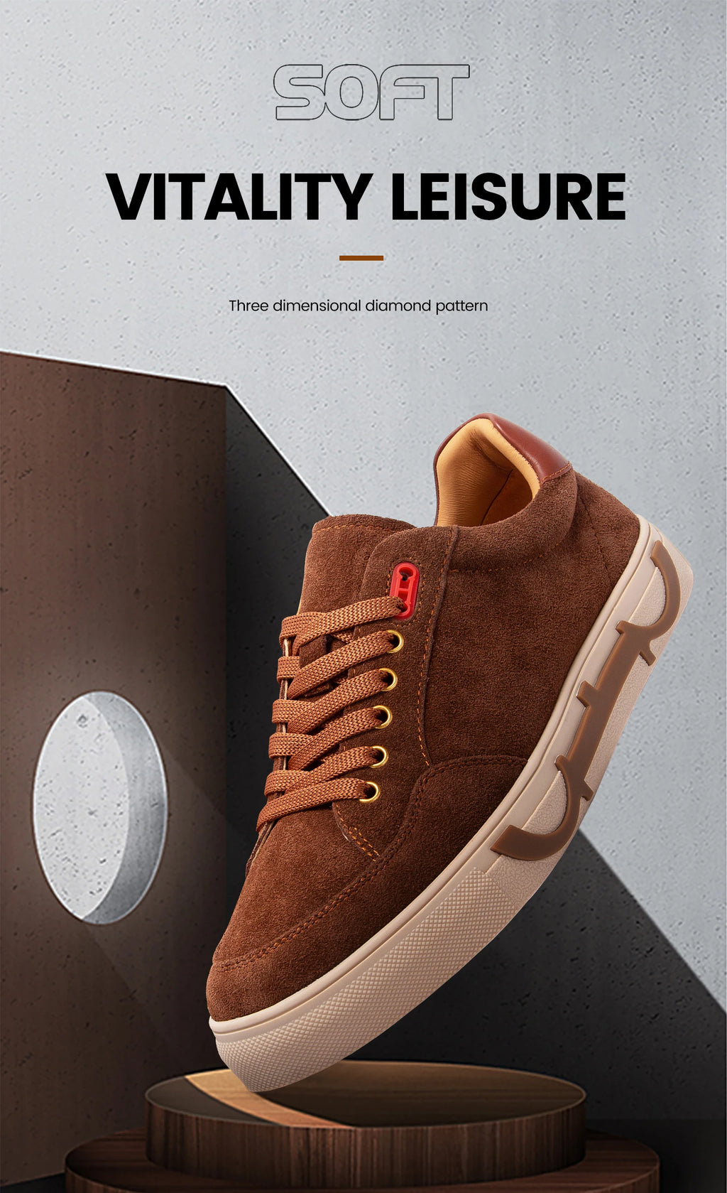 Men's shoes Black high-grade leather casual shoes flat bottom breathable comfortable board shoes coffee color 2025 new