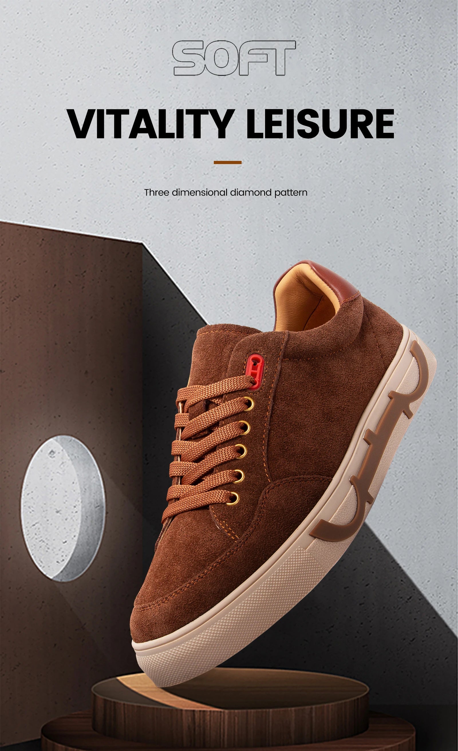 Men's shoes Black high-grade leather casual shoes flat bottom breathable comfortable board shoes coffee color 2025 new