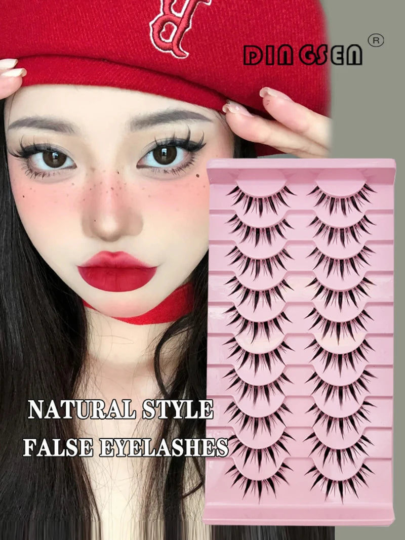 Natural Lashes 5/10 Pairs Manga Lashes Little Devil Lashes False Eyelashes  Anime Lashes Full Strip Lashes Band Eyelashes Makeup