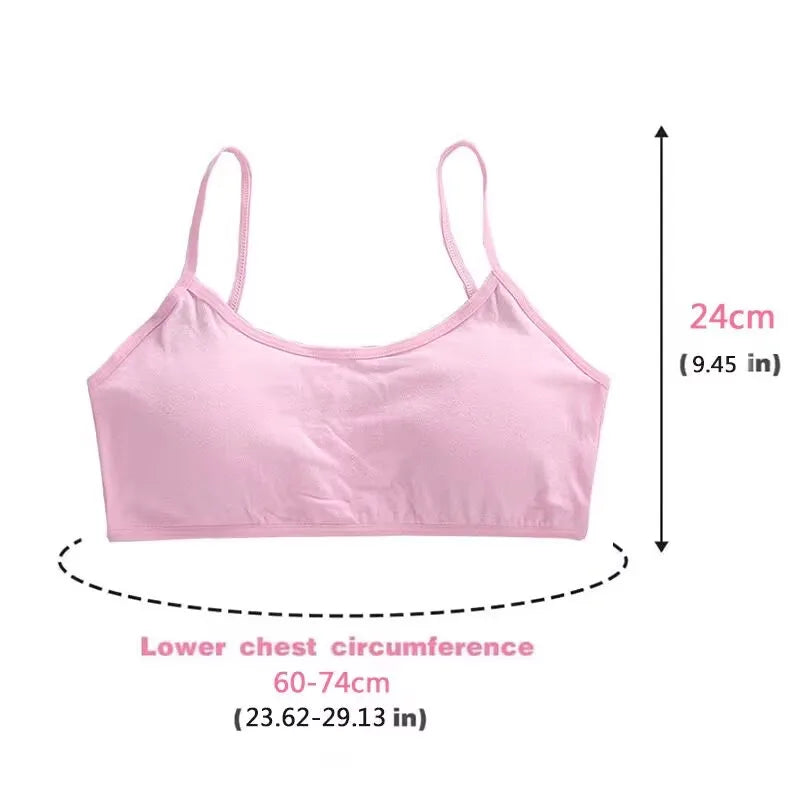 3PCS Student Bra Soft Children Sport Vest Girls Teenager Training Bra Underwear