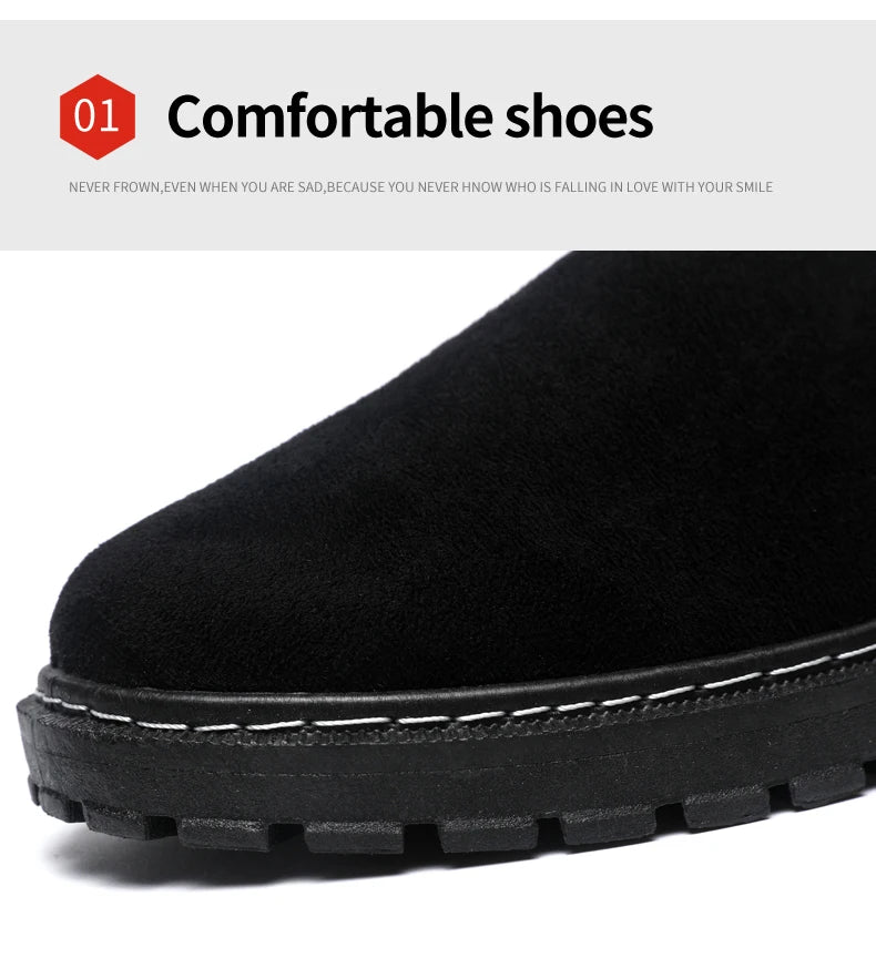 Black Men's Half Shoes Summer Casual Shoes Comfortable Suede Leather Shoes For Men Loafers Breathable Slip-on Shoes Man Slippers