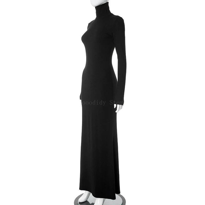 Maternity DressesStylish Maternity Dress for Baby Shower Elegant High Neck Long Sleeve Dress for Pregnancy Photoshoots