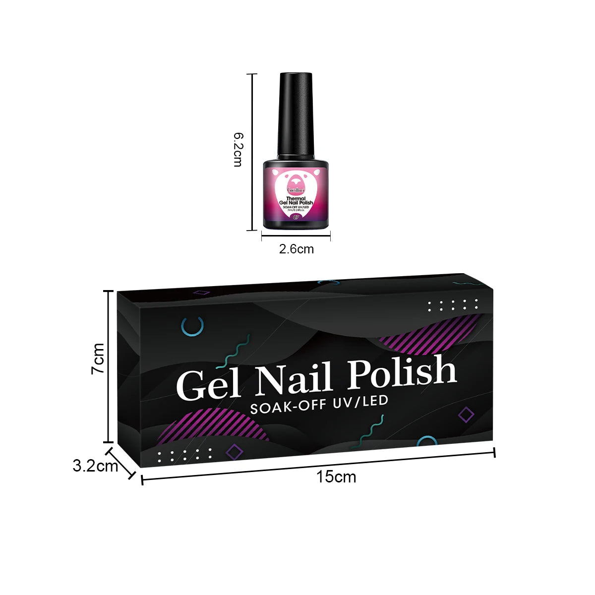 12-Piece Heat-Sensitive Nail Polish Set - Color-Changing, Glittery, Water-Absorbing Nail Polish for Hand and Nail Art, Long-Last