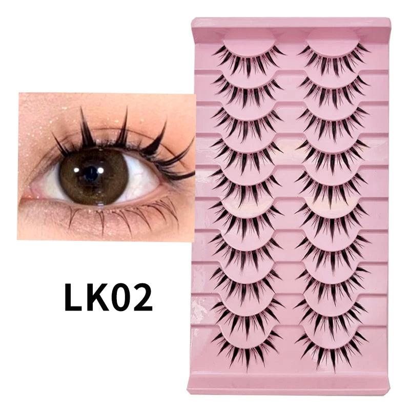 Manga Lashes 5/10 Pairs Natural Lashes False Eyelashes Little Devil Lashes Anime Lashes Full Strip Lashes Band Eyelashes Makeup