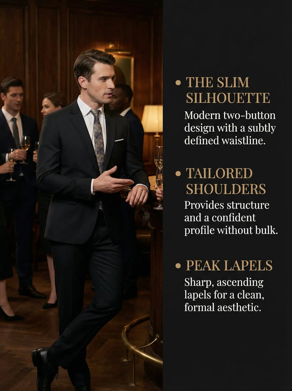 Men's Suit 2pcs Set, Elegant Formal Jacket And Pants, Great Wear for Wedding, Party And Formal Dinner