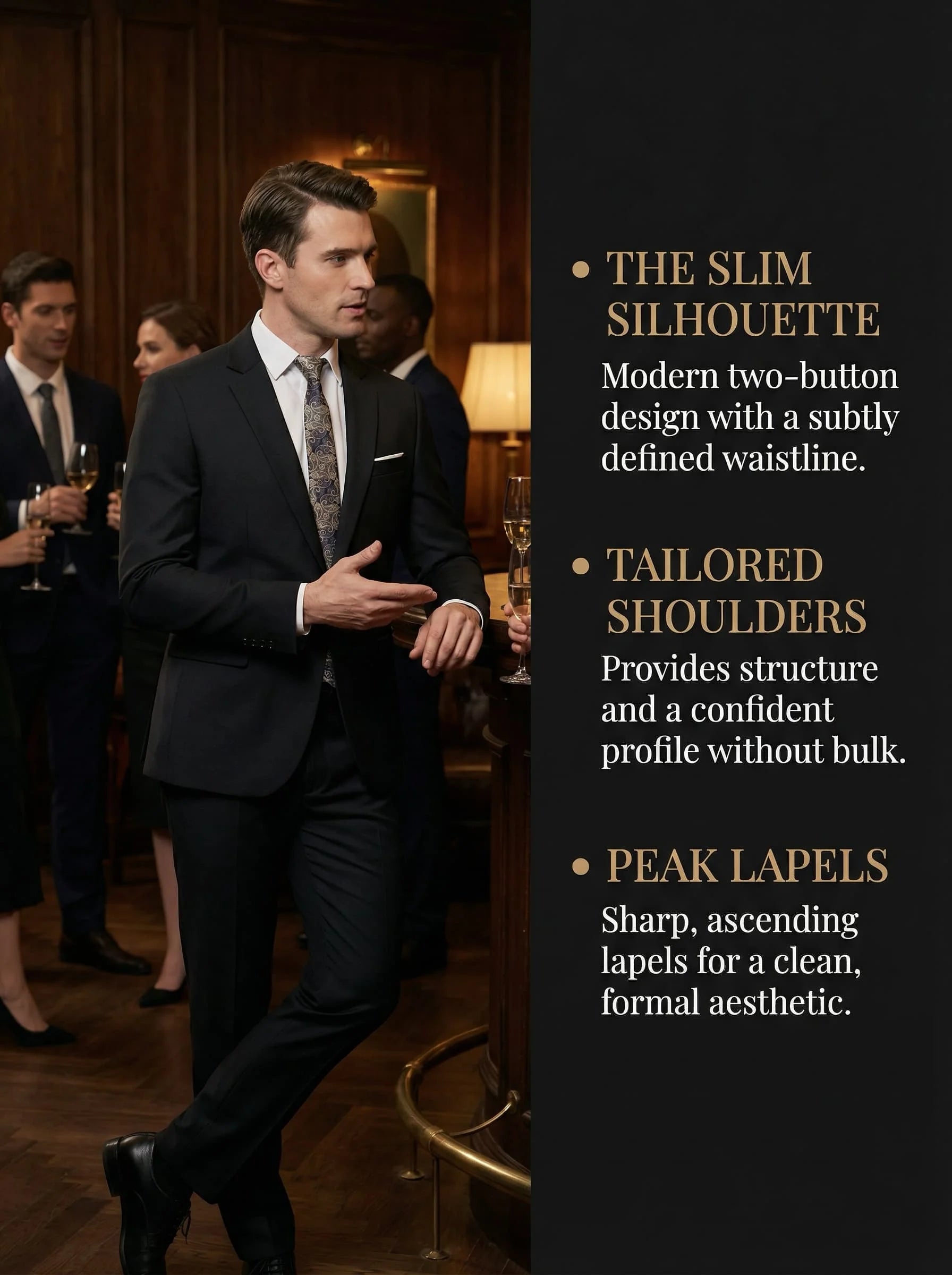 Men's Suit 2pcs Set, Elegant Formal Jacket And Pants, Great Wear for Wedding, Party And Formal Dinner