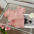 Girls T-Shirt Summer Children Short-Sleeved Casual Thin Soft Tops Simple Solid Color Kids Clothing 2-6 Years Baby Tees