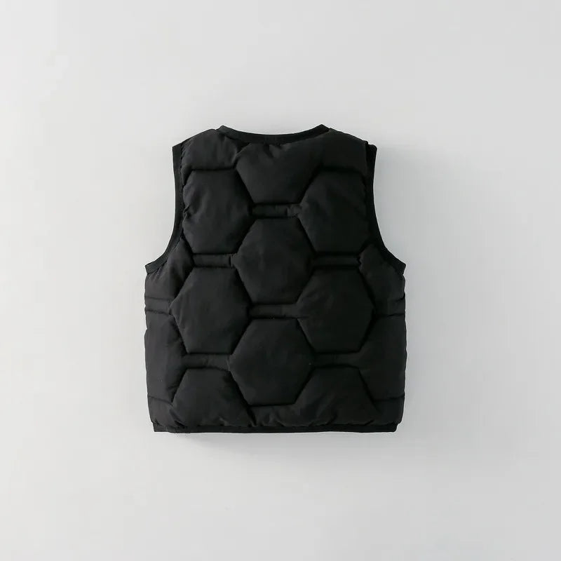 New Winter Baby Boys Girls Vest Cotton Padded Sleeveless Coats Jackets Children Warm Solid Vest Kids Autumn Top Clothe Outfits