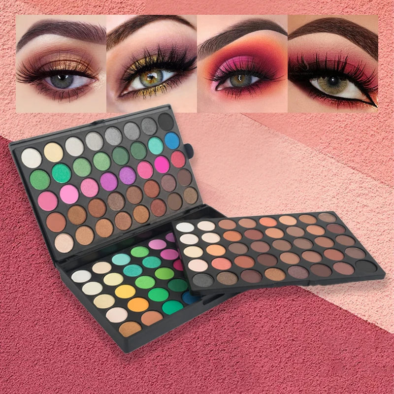 120 Color Eye Makeup,3-in-1 Eyeshadow Palette,Highly Pigmented Long Lasting Matte & Shimmer Finishes,Nude & Earth Eye Shadow