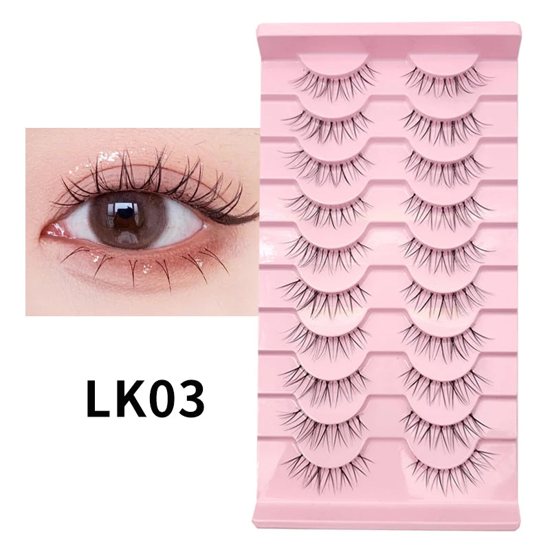 Manga Lashes 5/10 Pairs Natural Lashes False Eyelashes Little Devil Lashes Anime Lashes Full Strip Lashes Band Eyelashes Makeup