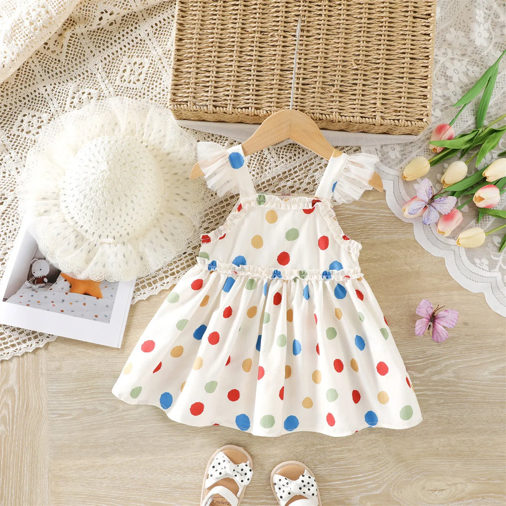 1-3Y Baby Girl's Clothing Baby's Cute and Sweet Dress Summer New Children's Clothing Colorful Polka Dot Camisole Girls' Dress
