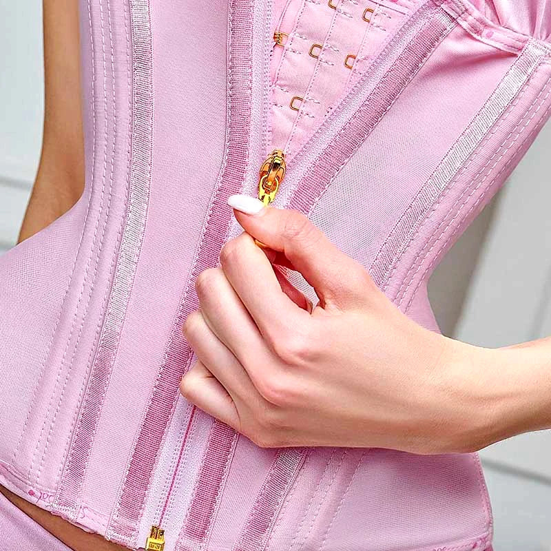 AfruliA Fajas Colombianas Girdles Waist Trainer Corset for Tummy Control Belt Body Shaper Cincher Pink Shapewear Slimming Sheath