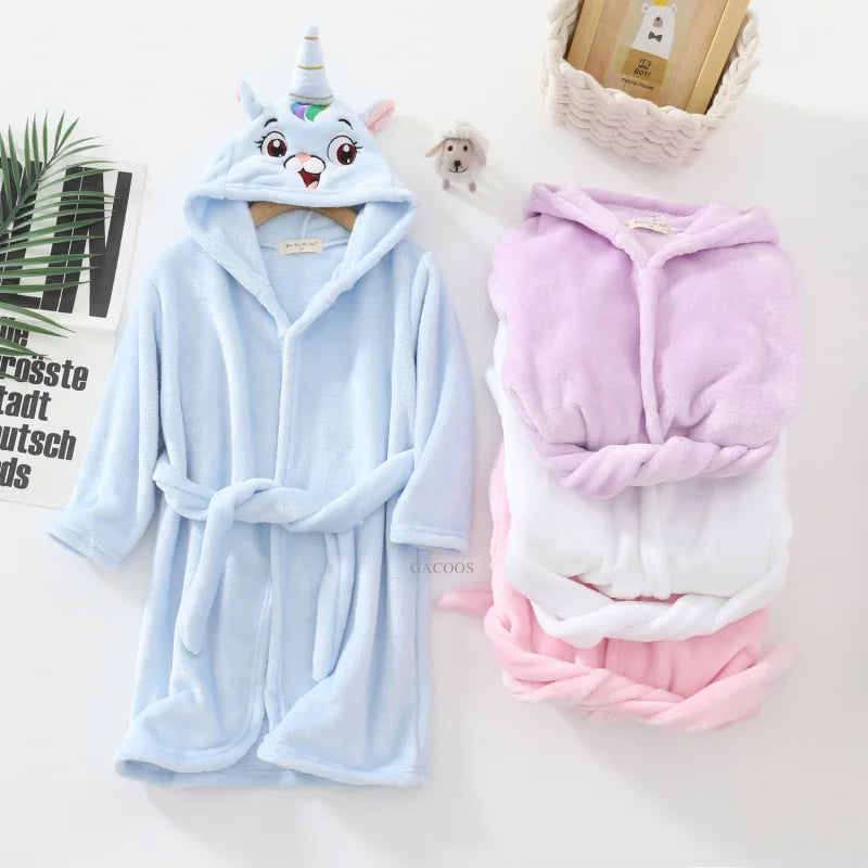 Autumn Baby Boys Pajamas Children Clothes Girls Boys Robes Winter Sleepwear Bathrobe Spring Kids Hooded Bathrobe Girls Clothing
