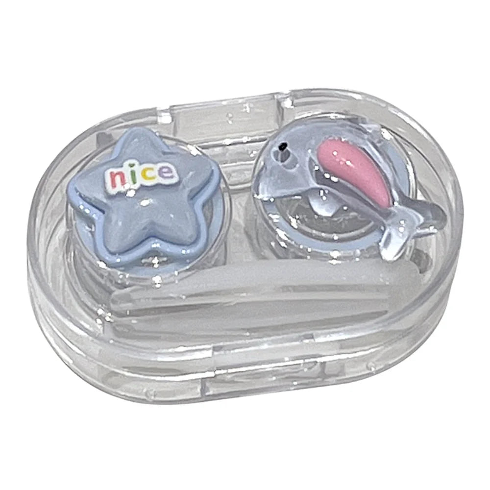 Colored Contact Lenses Box Cute Fashion Contact Lens Box Mini Lens Case Set Popsicle-Shaped Contact Lens Container For Personal