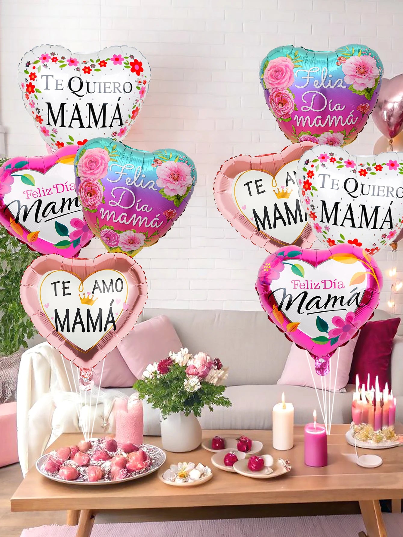 8pcs Mother's Day foil balloons, suitable for Mother's Day parties, birthday decorations, and party scene decorations.