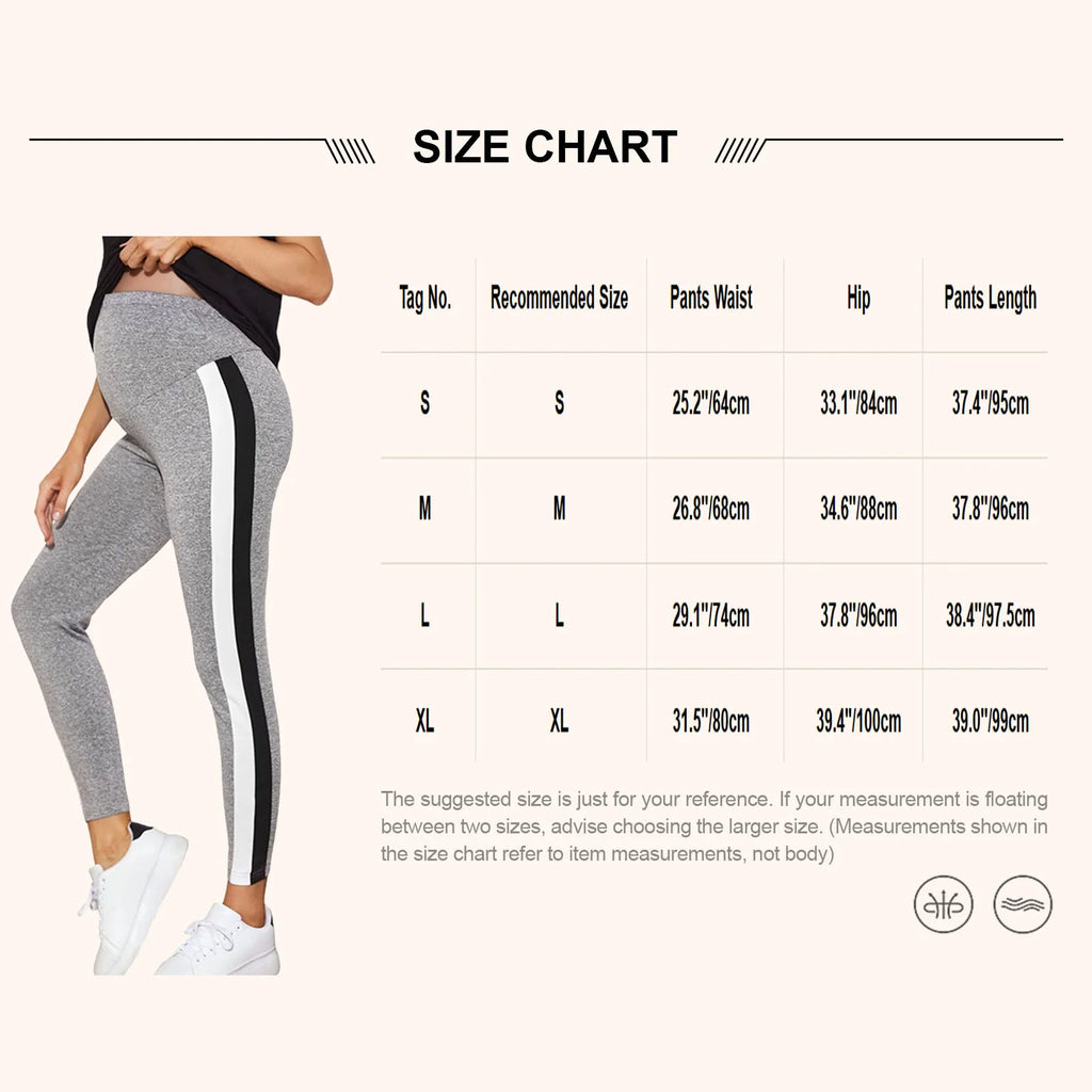 Maternity Pants Over The Belly Yoga Dress Elastic Waistband Stretchy Wide Leg Work Pregnancy Trousers with Pockets Sportswear