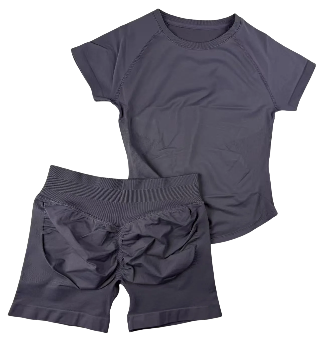 2 Pcs  Impact Sports Sets Short Sleeve Seamless Yoga Top Fitness Set Women Workout Running Sports Shorts Gym Suit