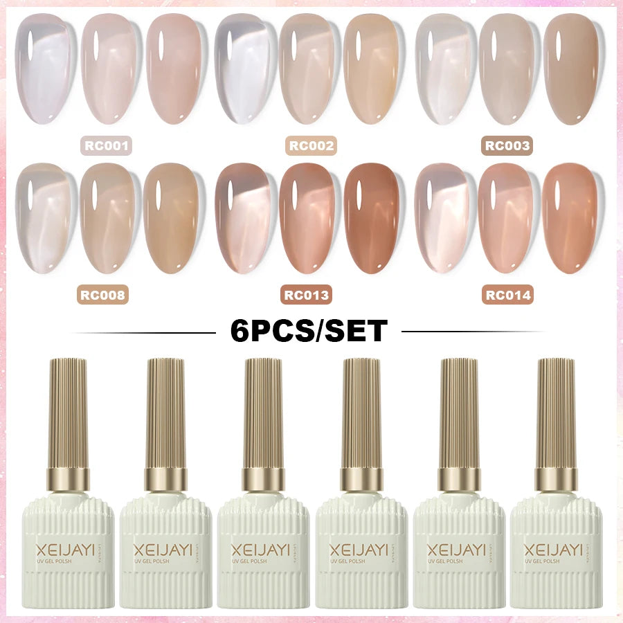 XEIJAYI 6Pcs 15Ml Nail Gel Polish Set Perfect For Soak Off Gel Nail Polish Or Home & Salon Nail Art Diy