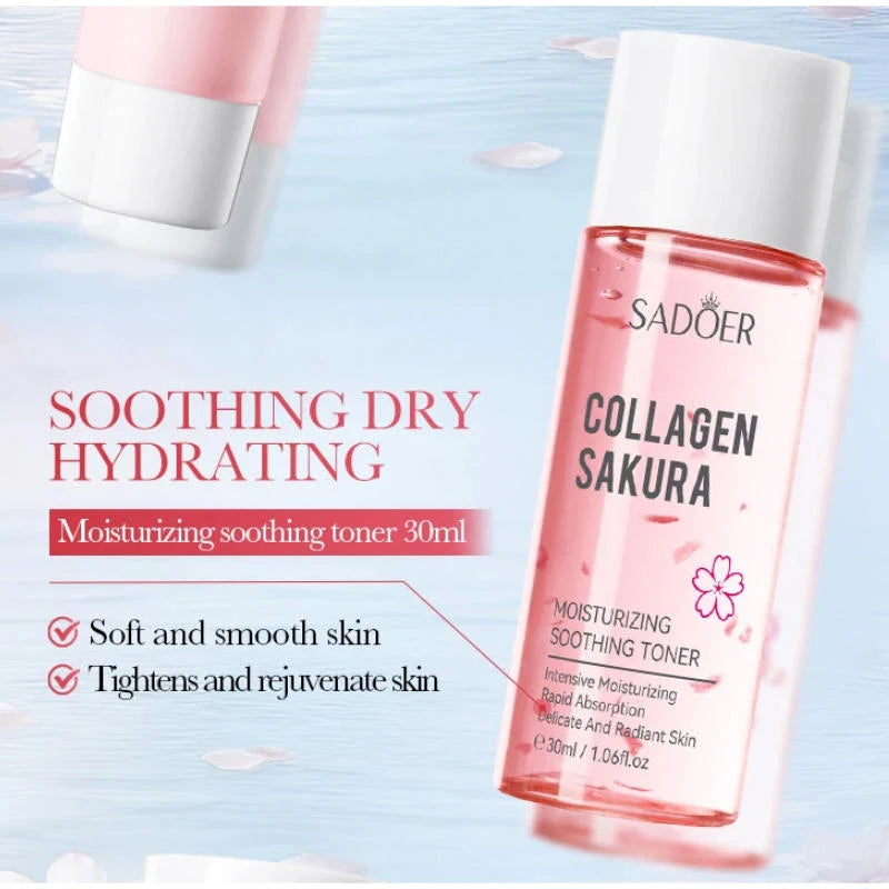 Korean Sakura Skin Care Sets Moisturizing Nourishing Face Cream Serum Toner Lotion Eye Cream Face Skin Care Gift Box Set