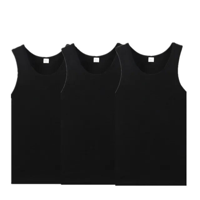3pcs/lot Cotton Mens Underwear Sleeveless Tank Top Solid Muscle Vest Undershirts O-neck Gym clothing T-shirt men's vest Male 3XL
