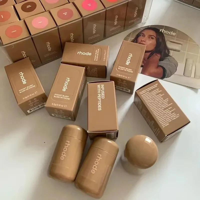Pocket Blush Stick Lip Gloss And Cheek Hydrating Stick Natural Rouge Powder Blush Cream Lipstick Cheek Easy To Apply Color