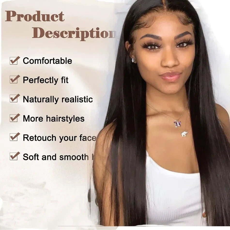 Straight Wig  Glueless  Natural Color No Sew In No Glue No Leave Out V Part Wigs