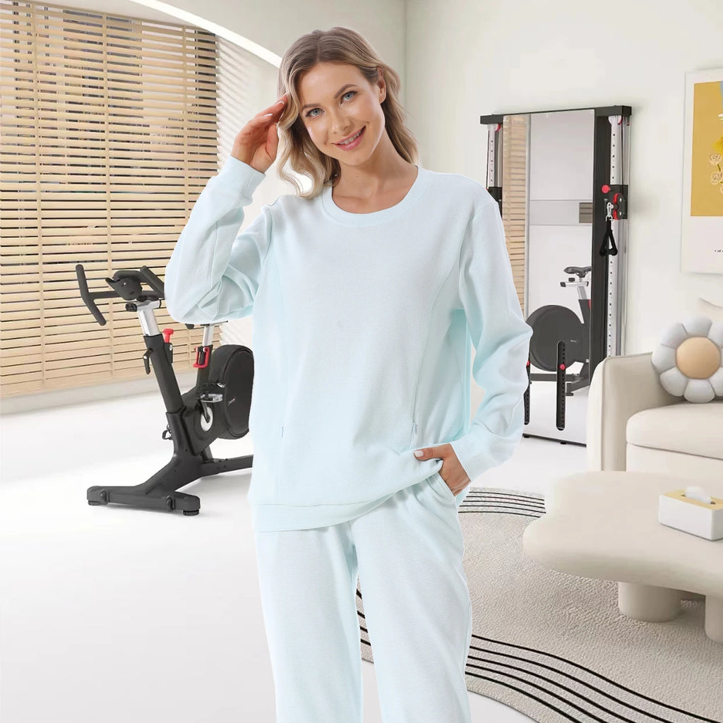 Maternity Clothes Sweatshirt Hoodies High Waist Lounge Pants Adjustable Waist Pregnant Trousers Postpartum Breastfeeding Clothes