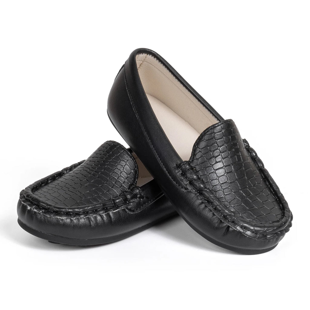 Toddler Boys' Loafers Stone Pattern Slip-On Dress Shoes Kids Comfortable Formal Performance Footwear