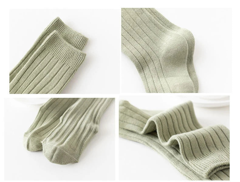 Baby Socks Newborn Kids Infant Girls Boys Knee High Sock Toddler Girl Solid Cotton Stripe Plain Long Sock For 0-3Years Children