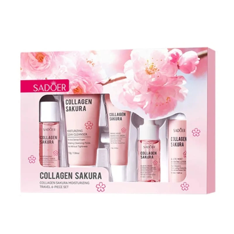Korean Sakura Skin Care Sets Moisturizing Nourishing Face Cream Serum Toner Lotion Eye Cream Face Skin Care Gift Box Set