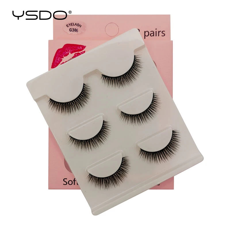 YSDO 3/4 Pairs Eyelashes Natural Long 3d Mink Lashes Faux Cils Hand Made Mink Eyelashes Strip Makeup False Lashes Volume Cilios
