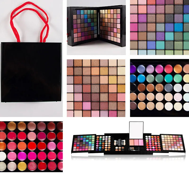 Marie Set de Maquillaje de 177 Colores — Paleta de Sombras, Rubor, Brillo Labial, Corrector y Espejo Incluido para Mujer