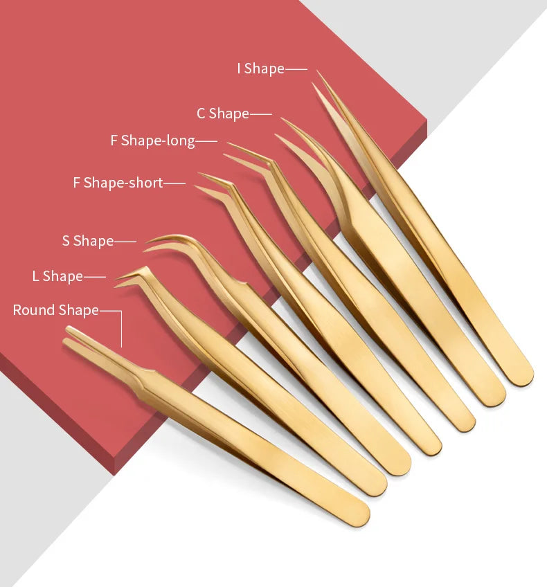 Eyelashes Tweezers Stainless Steel For Lashes Extension Makeup Tools Nail Art Accessories Rhinestone Picker Tools