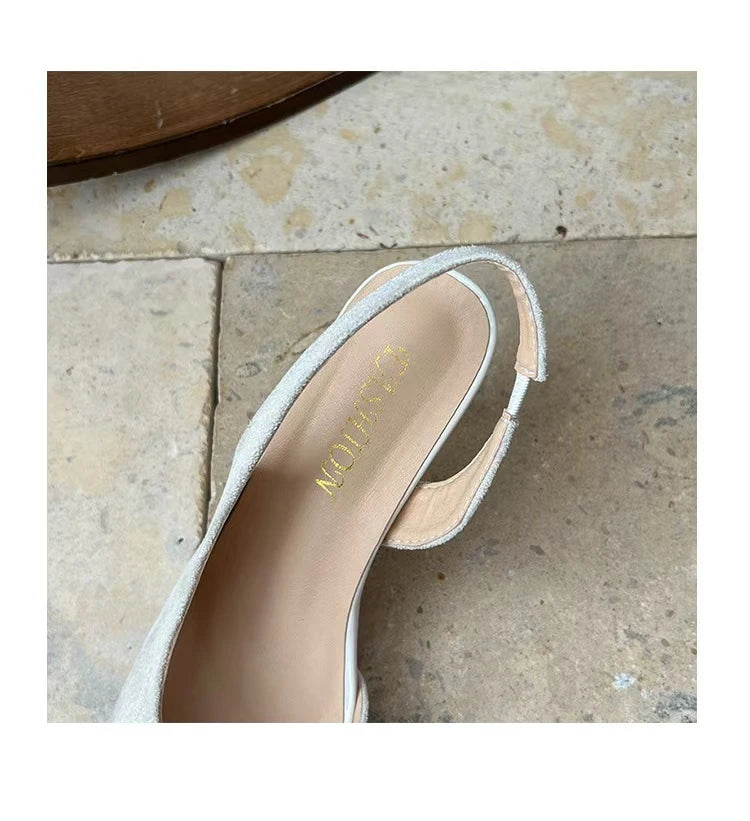 Women's Sexy Pointed-Toe Slingback Sandals — Summer 2026 Trend: Leather High Heels for Dresses — New Elegant Party Footwear