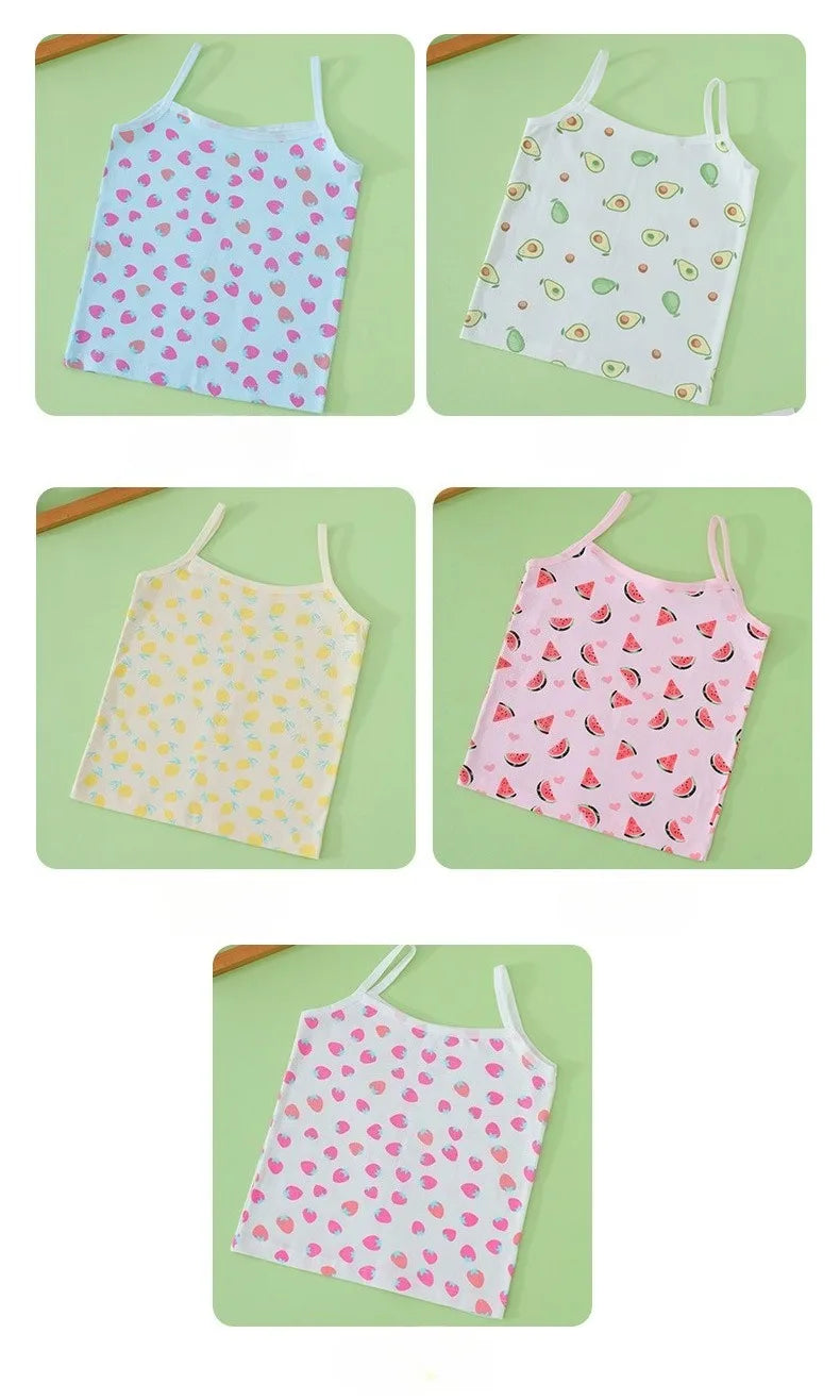Little Girl Underwear for Kids Girl Children's Undershirts Top for Summer Girls Tops Kids Singlet Clothes 100% Cotton Camisole