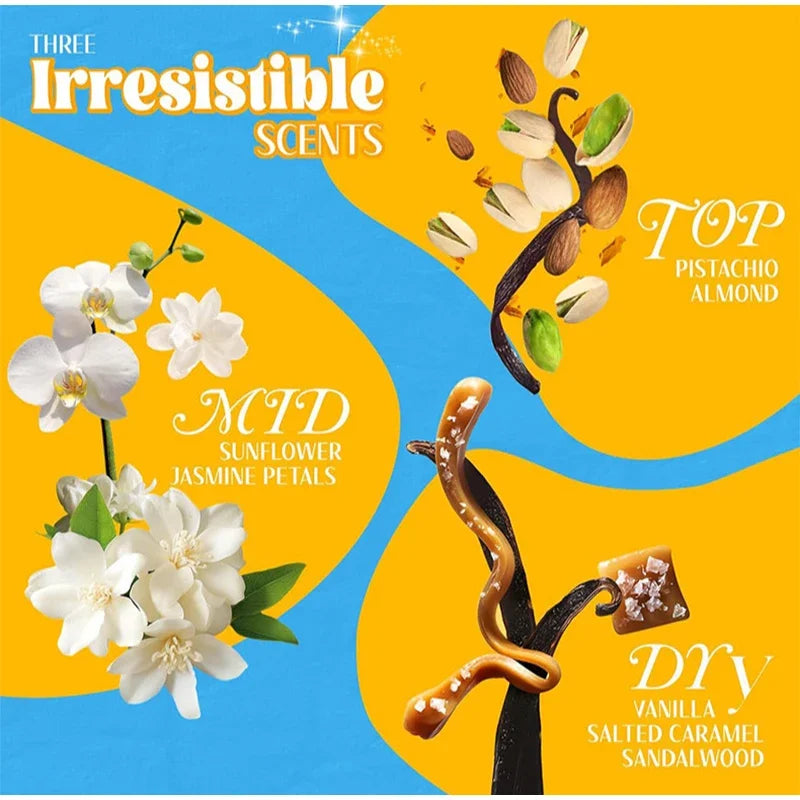 Luxury Caramel Vanilla Perfume 100ml, Oriental Floral Fruity Gourmand Fragrance Mist, Jasmine Eau De Parfum Spray Strong Sillage