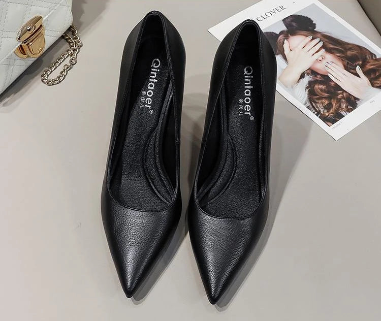 Black Women's Shoes Sexy Super High Heel Formal Pointed Toe Ladies Pumps Spring Footwear Lastest Premium And Low Price 39