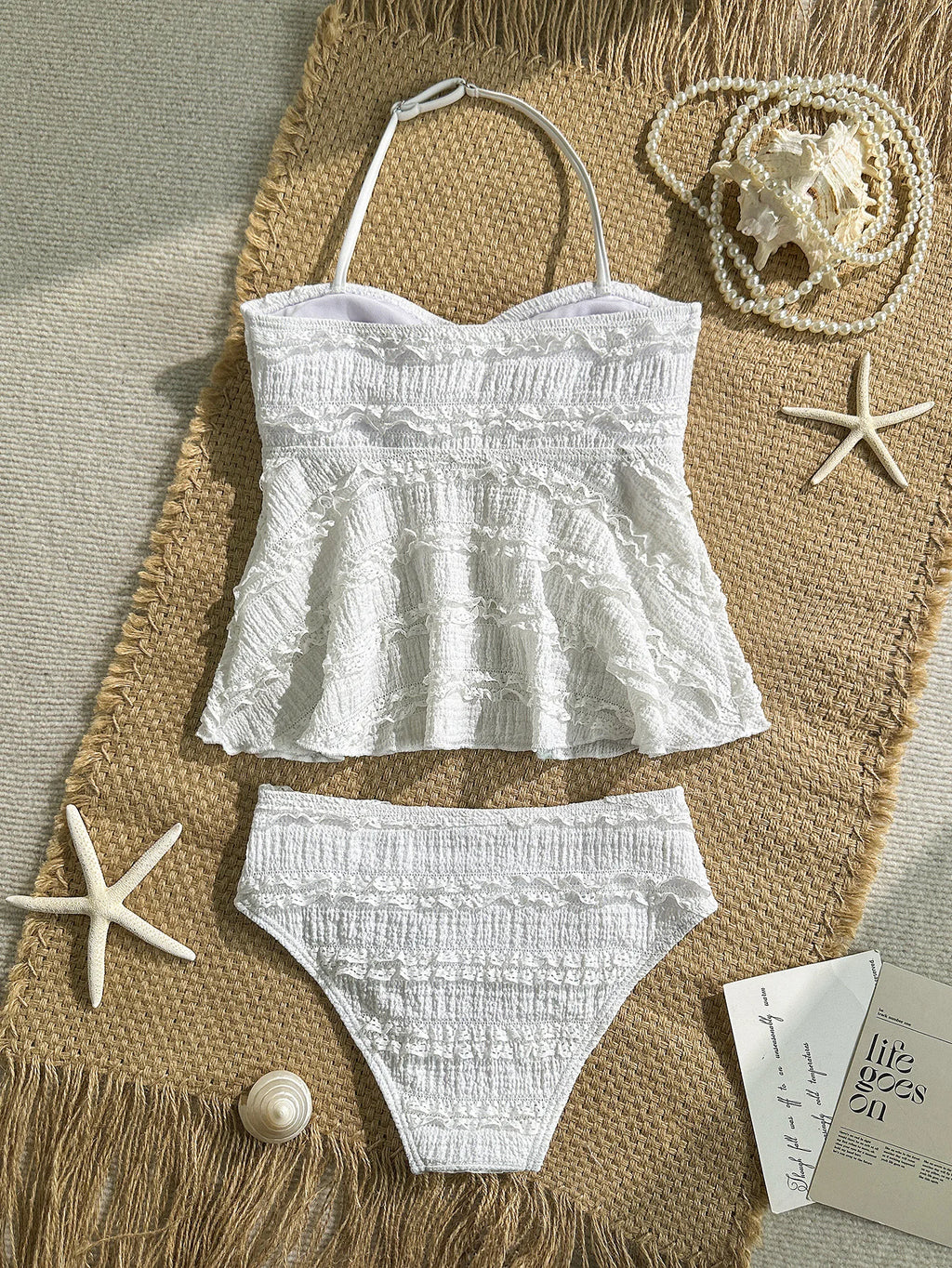 2pcs Tween Girl Black White Color Bikini Swimsuit Set Solid Color Swimwear For Children Girls for Summer Beach Holidays Outfit