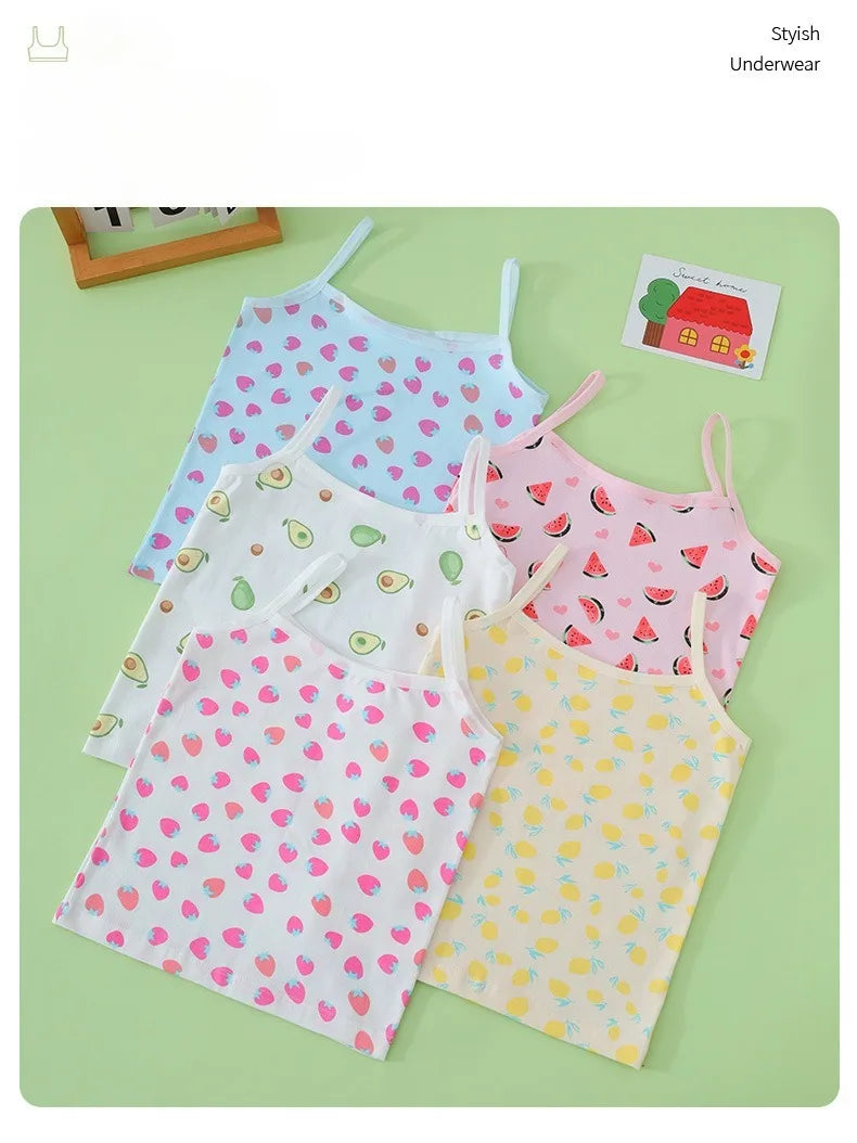 Little Girl Underwear for Kids Girl Children's Undershirts Top for Summer Girls Tops Kids Singlet Clothes 100% Cotton Camisole