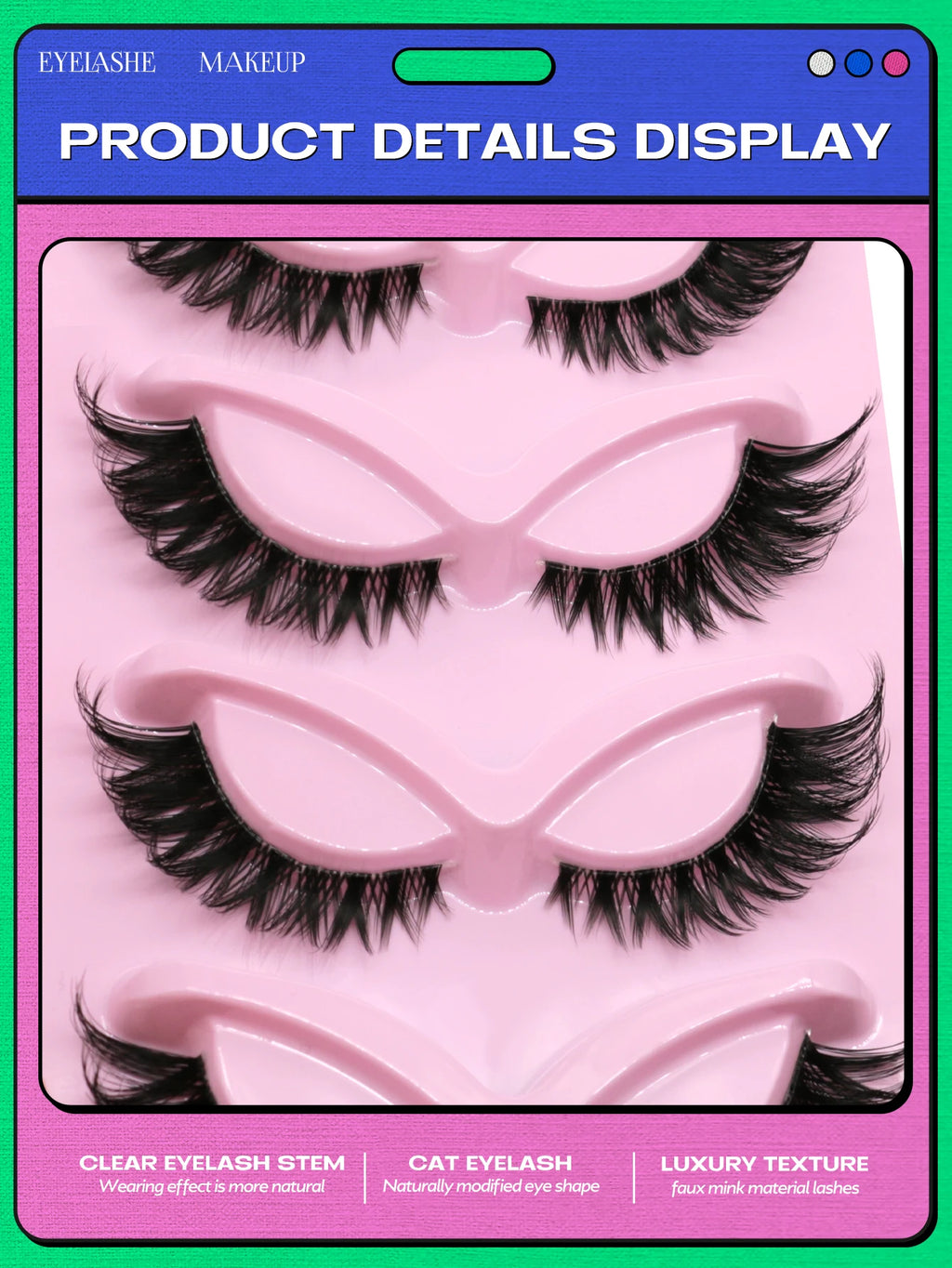 GROINNEYA Cat Eye Lashes Natural long Clear Band Lashes Natural Look Wispy Mink Eyelashes Strip Lashes Cat Eye Lashes