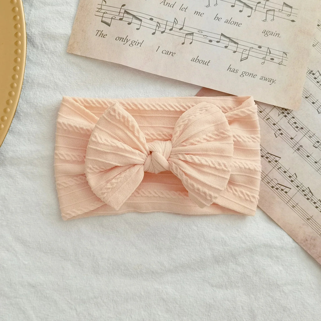 Lovely Newborn Baby Headband For Girls Elastic Knit Children Turban Baby Bows Soft Nylon Kids Headwear Hair Accessories