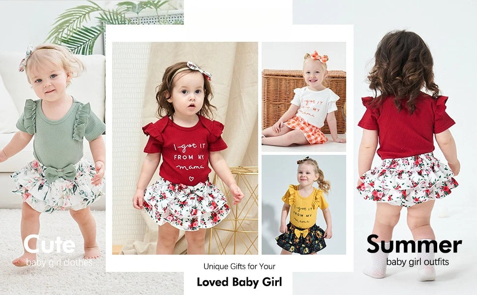 Newborn Infant Baby Girl Clothes Romper Shorts Set Floral Summer Outfits Cute Baby Clothes Girl newborn baby girl clothes