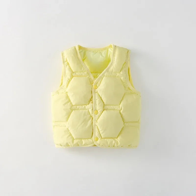 New Winter Baby Boys Girls Vest Cotton Padded Sleeveless Coats Jackets Children Warm Solid Vest Kids Autumn Top Clothe Outfits