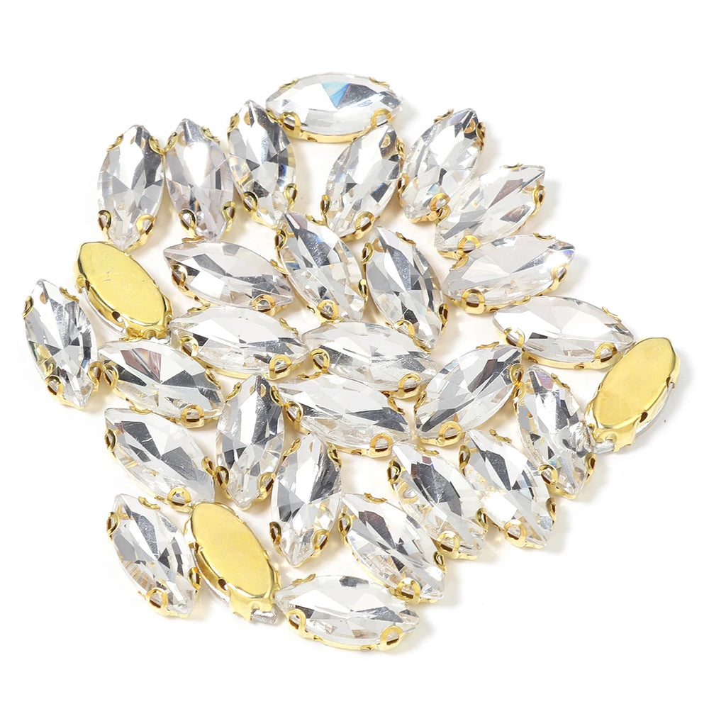 Horse Eye Flatback Reinestone Quality Sewing Crystal Flatback Rhinestones Sew On Stones Glass For Dresses Clothes DIY Jewelry