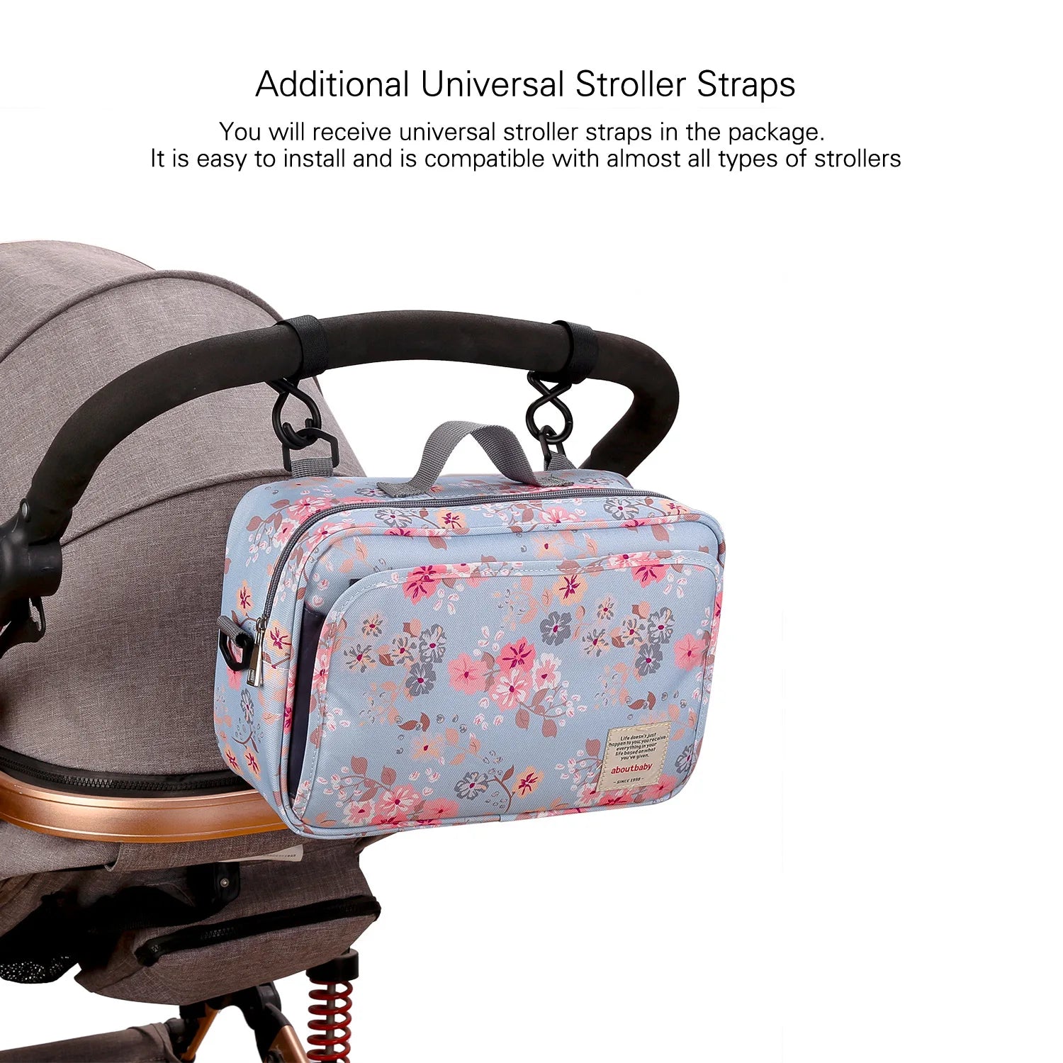 Baby Stroller Bag Waterproof Portable Outing Travel Mummy Bag Multifunction Diaper Bottle Storage Hanging Bag Pram Organizer